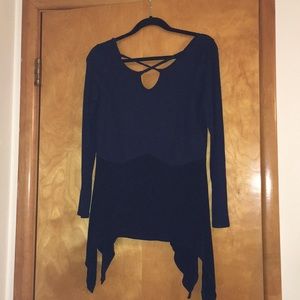 Altar’d State criss-cross navy shirt